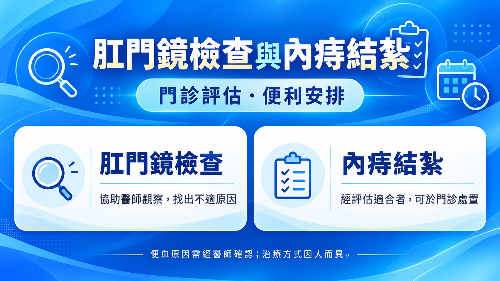 肛門鏡檢查與內痔結紮門診評估